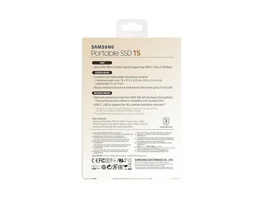 Samsung T5 1 TB MU-PA1T0G/WW SSD Thumbnail 8