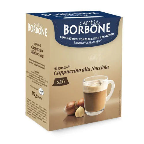 Caffè Borbone Cappuccino alla Nocciola 16BORBONENOCCIOLINOAMM Kahve Kapsülleri & Podları