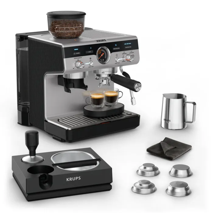Krups Precision+ XP804T10 Yarı Otomatik 2 Fincan Espresso Makinesi Kahve Makinesi