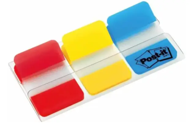 3M Post-it Index Flags 25mm Strong 66 Tabs 3 Colours 686-RYB 7000146810 Kendinden Yapışkanlı Etiketle