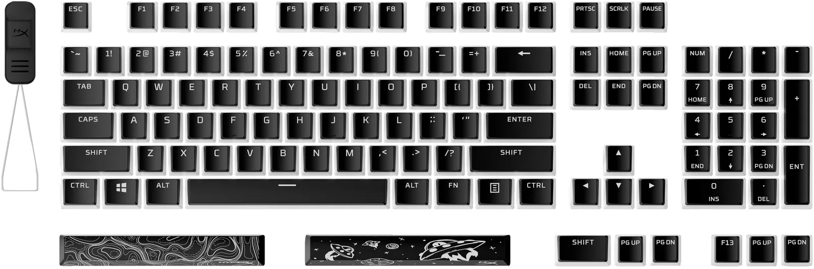 HyperX Pudding Keycaps 2 - Full Key Set - PBT - Black (US Layout) 7G8K1AA Thumbnail 0