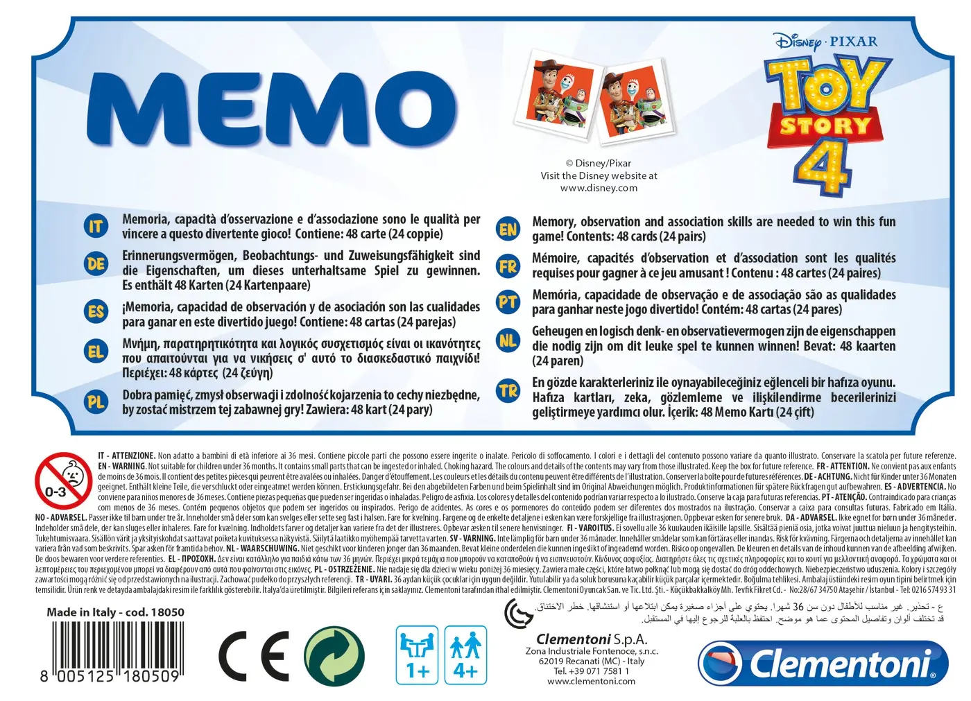 Clementoni Memo Toy Story 4 18050 Kutu Oyunu Thumbnail 3