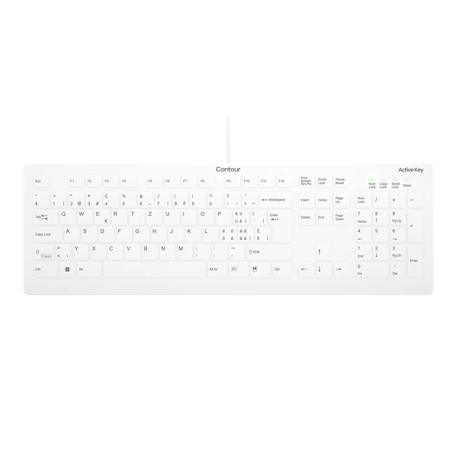 Contour Design Active Key AK-C8112-U1-W/CH Klavye