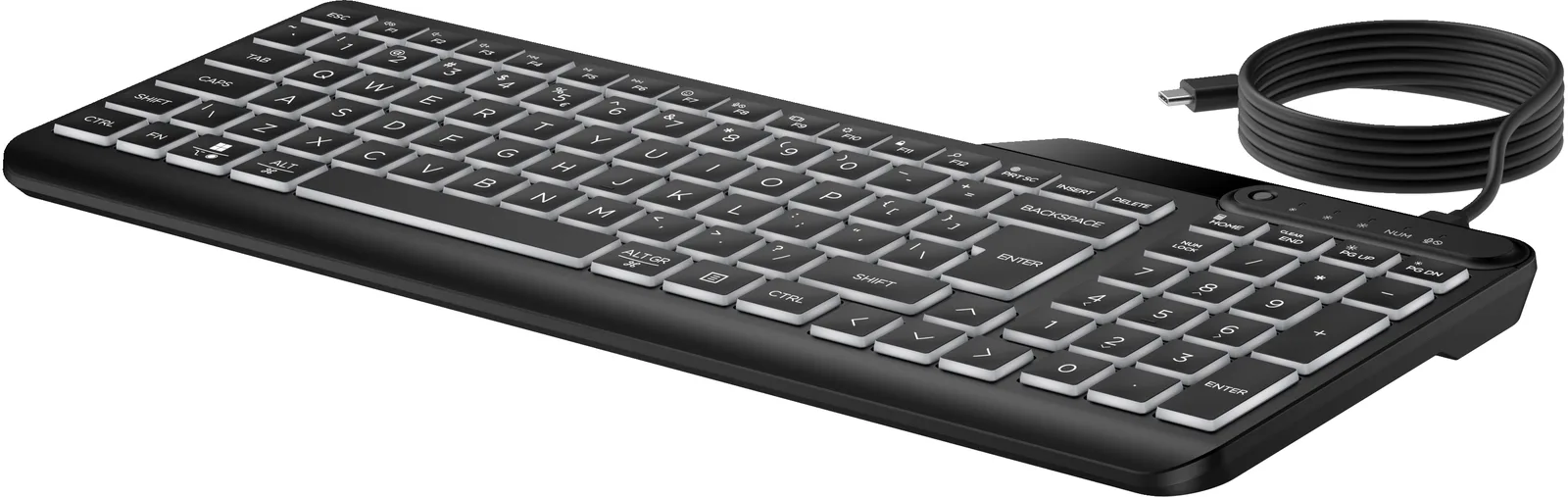 HP 405 Multi-Device Backlit Wired Keyboard 7N7C1UT Klavye Thumbnail 1