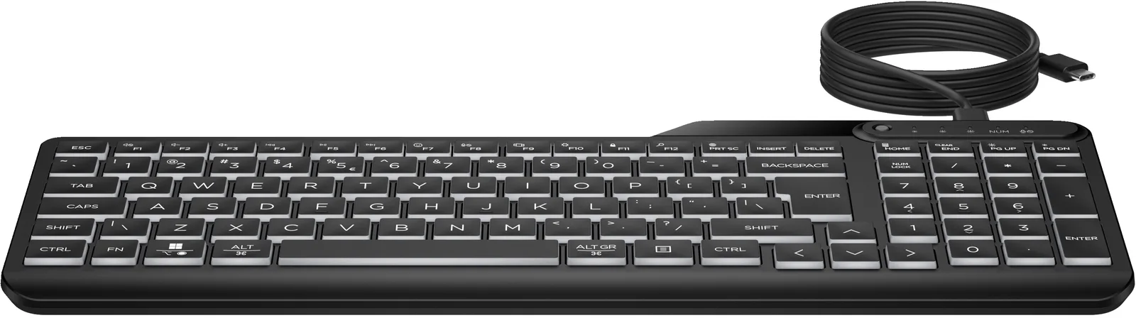 HP 405 Multi-Device Backlit Wired Keyboard 7N7C1UT Klavye Thumbnail 3