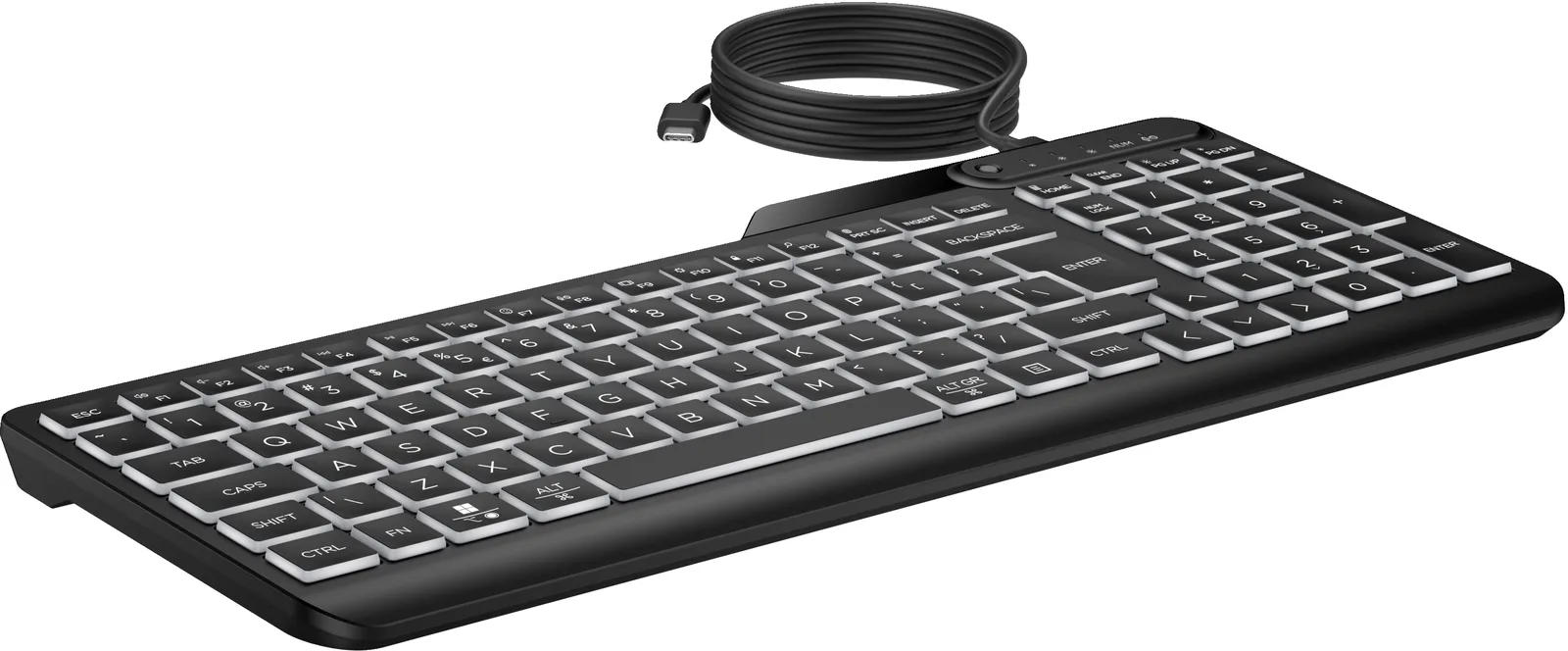 HP 405 Multi-Device Backlit Wired Keyboard 7N7C1UT Klavye Thumbnail 0