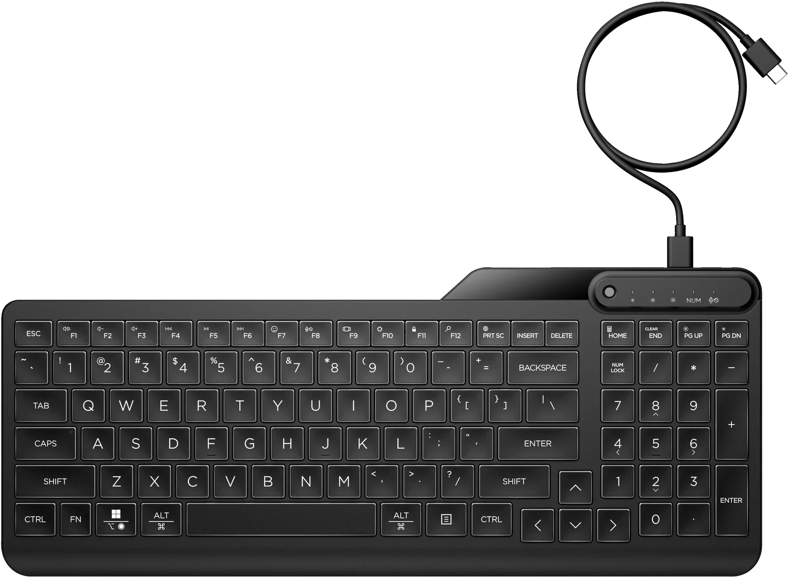 HP 405 Multi-Device Backlit Wired Keyboard 7N7C1AA#ABB Klavye Thumbnail 0