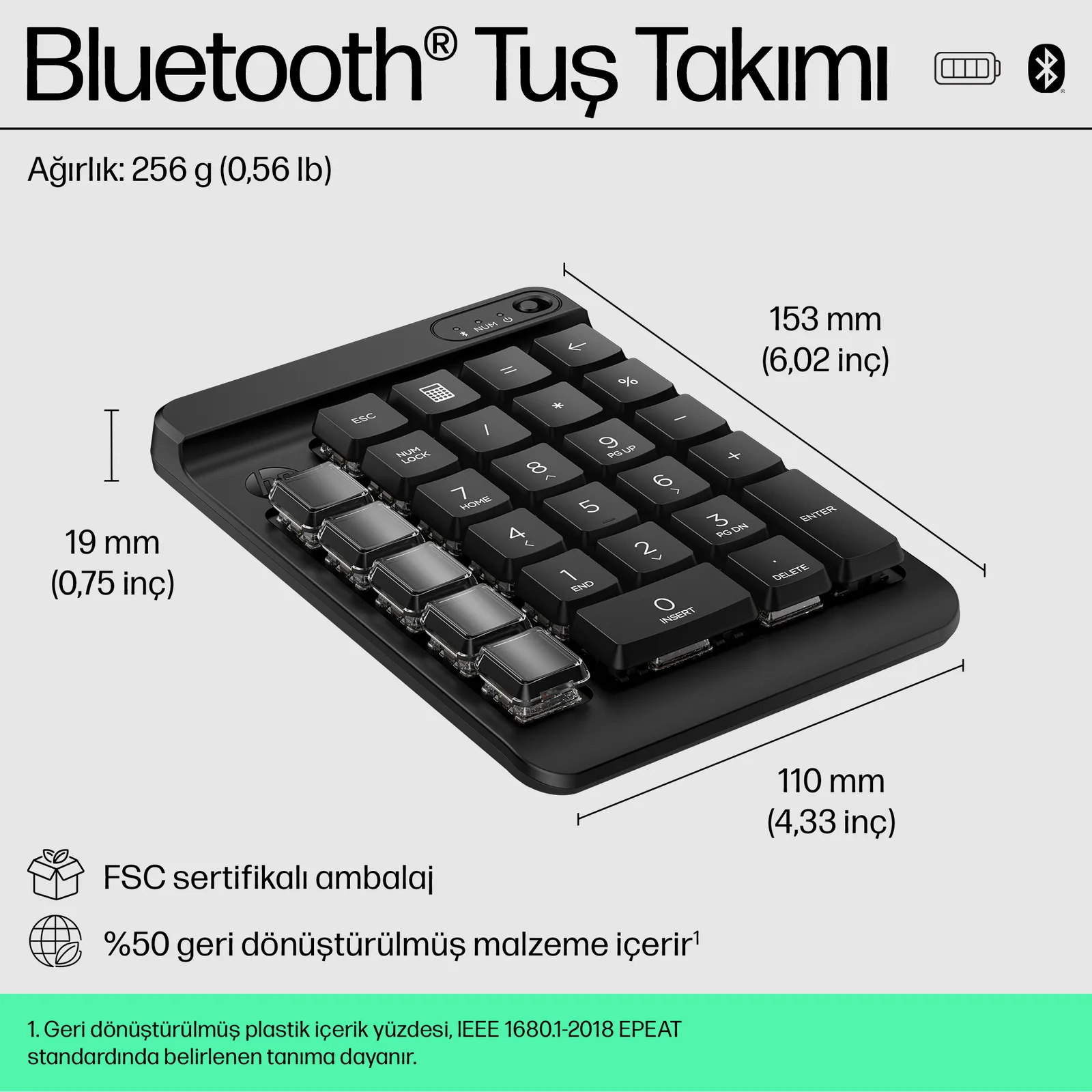 HP 435 Programmable Wireless Keypad 7N7C3AA Thumbnail 1