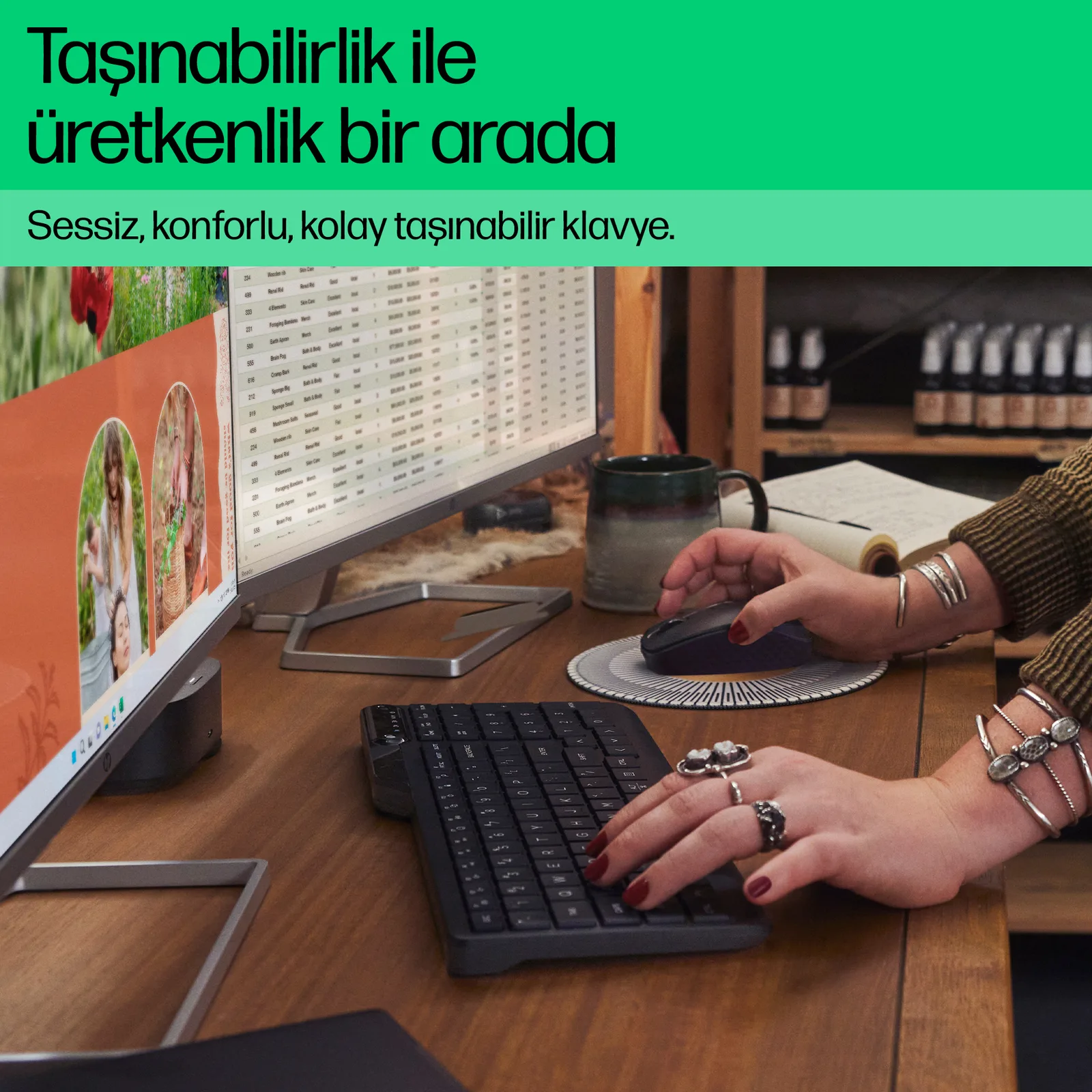 HP 475 Dual-Mode Wireless Keyboard 7N7B9UT Klavye Thumbnail 10