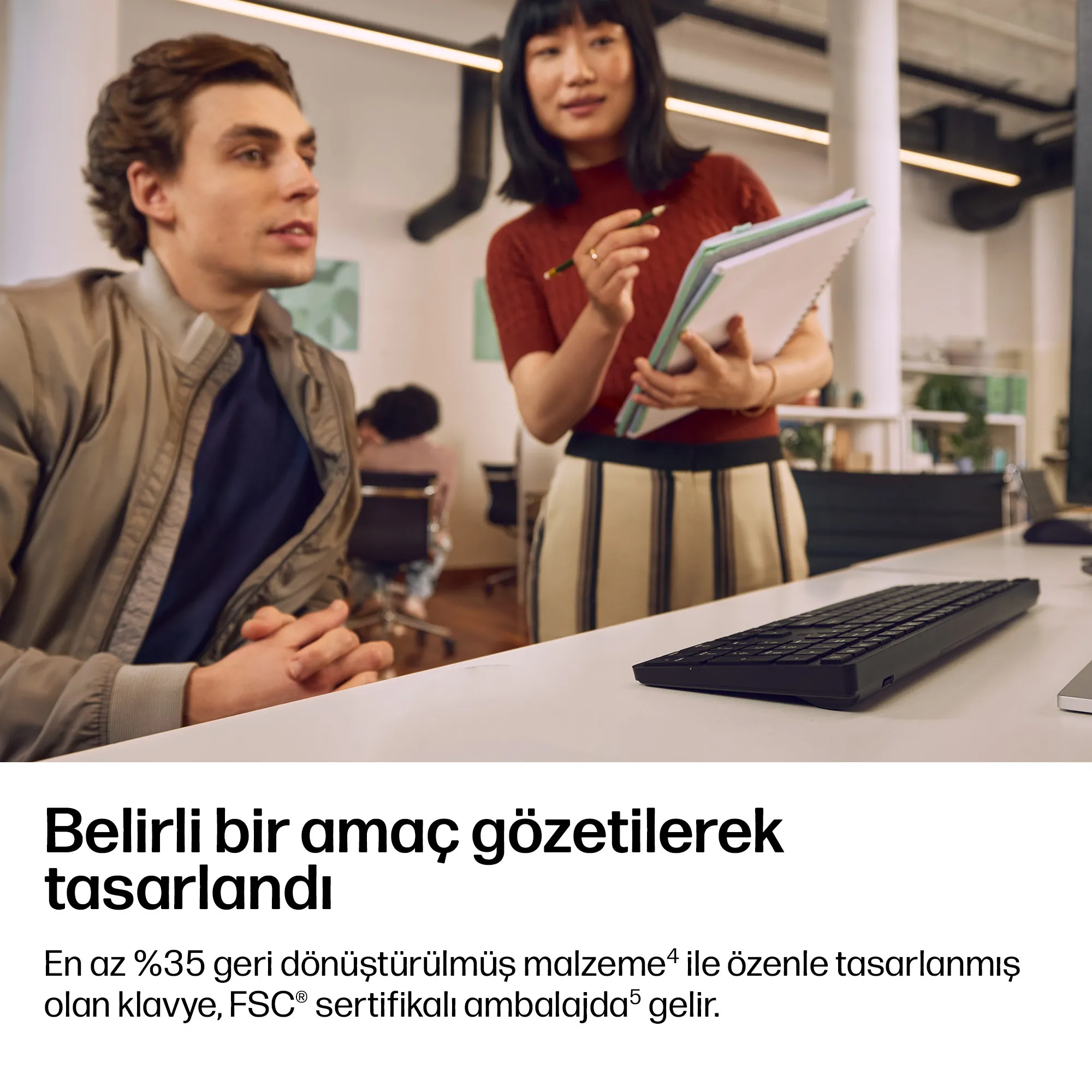 HP 495K Çoklu Cihaz Çift Modlu BD5F5UT Kablosuz Klavye Thumbnail 12