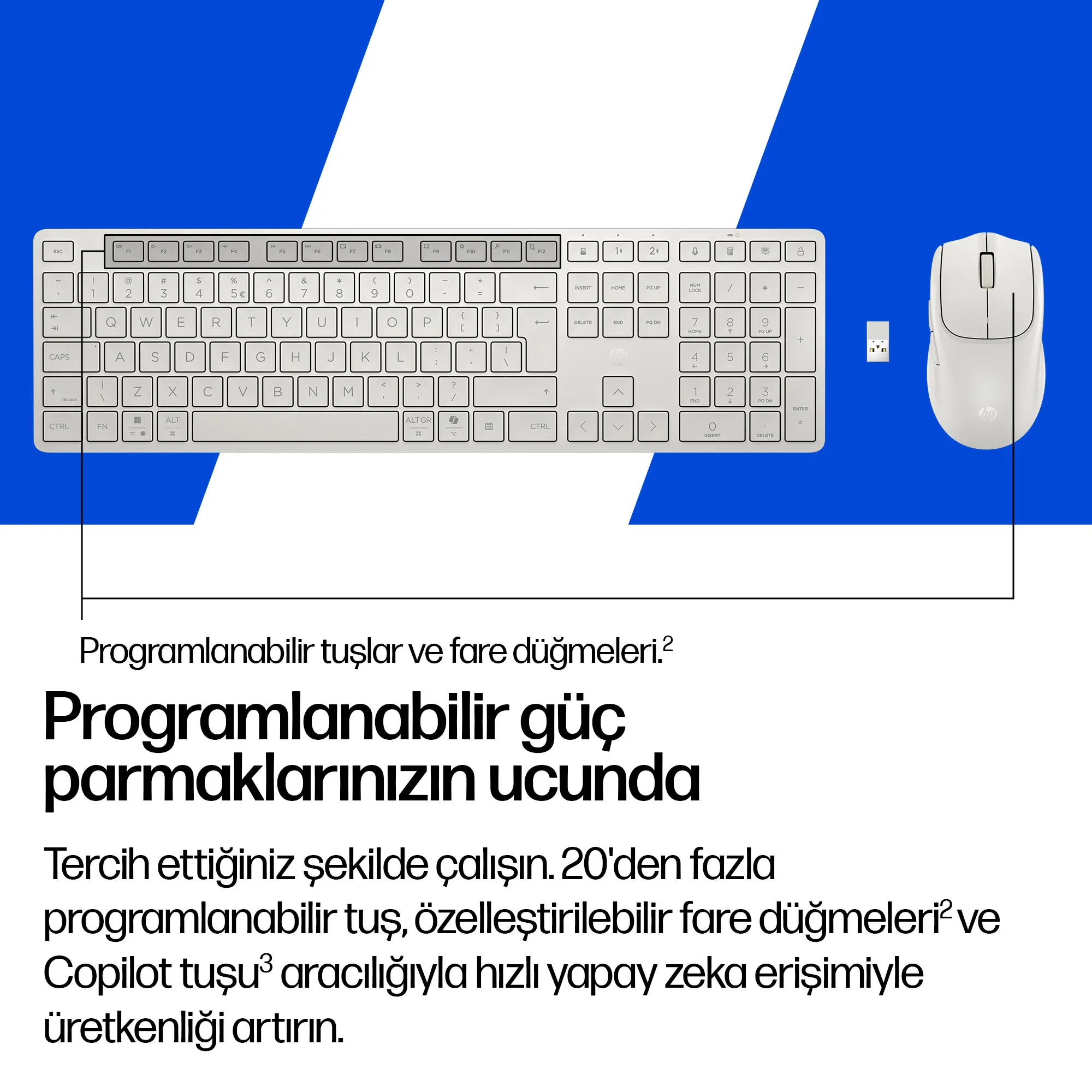 HP Çoklu Cihaz Çift Modlu 495C BE1Q0UT Kablosuz Klavye & Mouse Seti Thumbnail 4