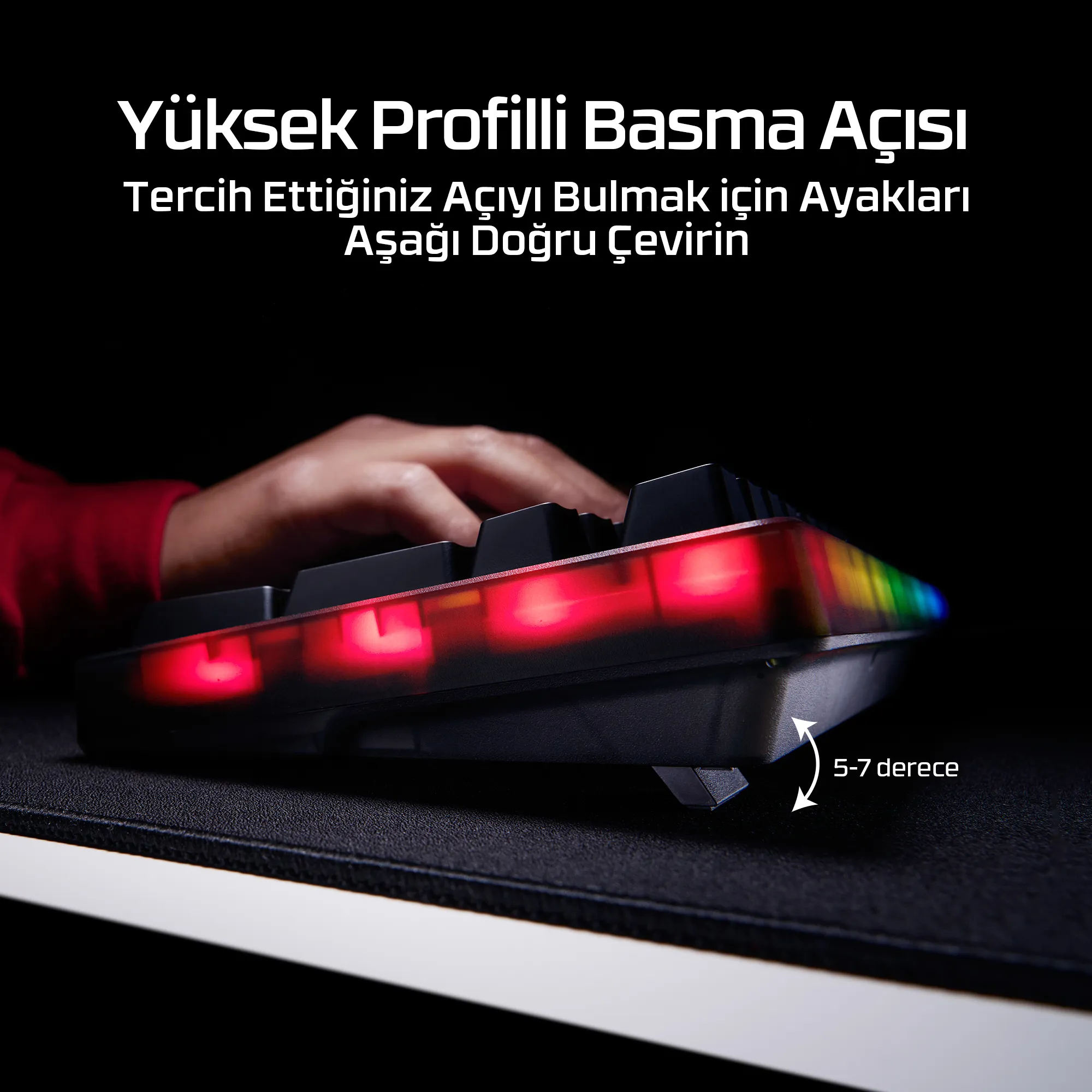 HyperX Origins 2 1800 B4QS4AA Mekanik RGB Oyuncu Klavyesi Thumbnail 4