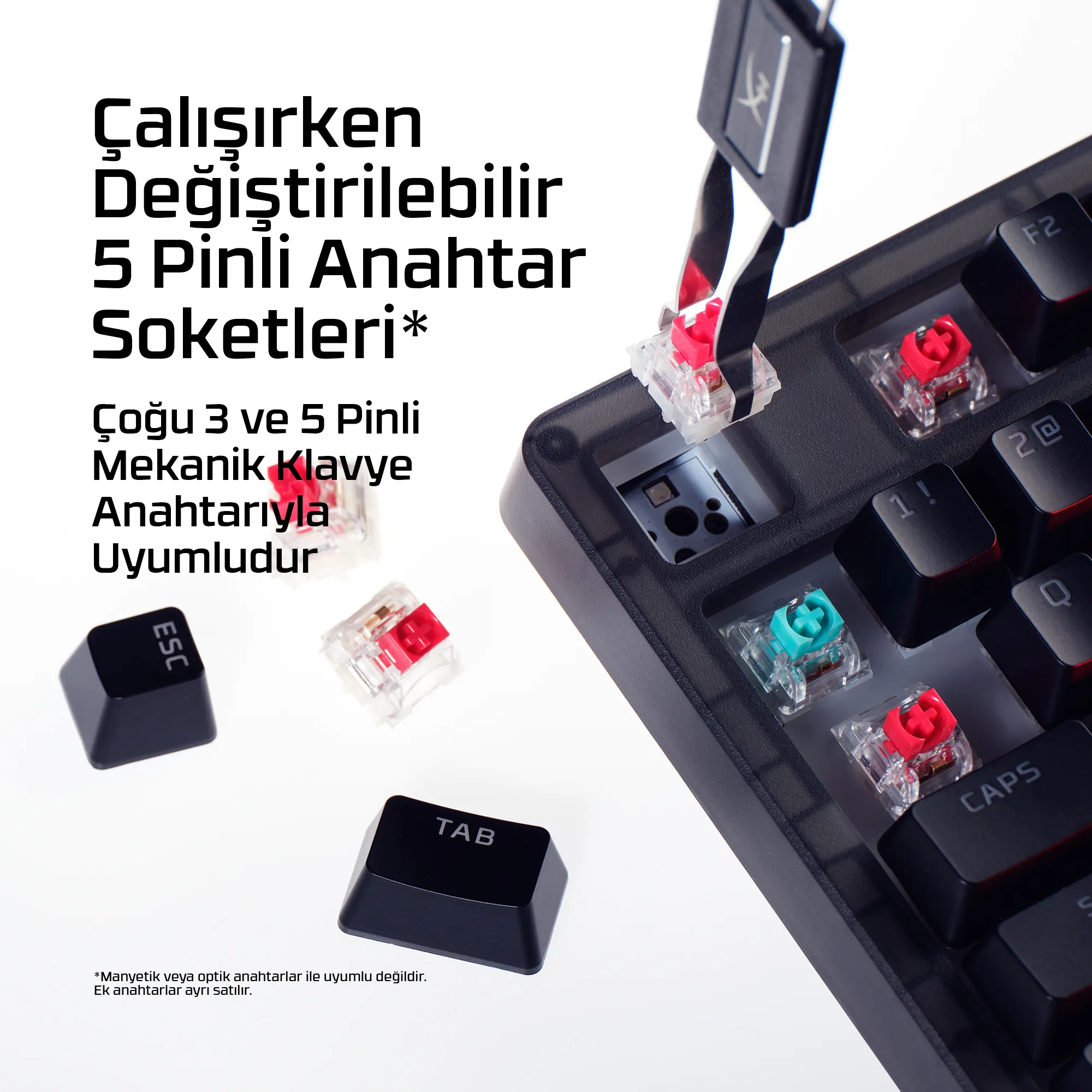 HyperX Origins 2 1800 B4QS4AA Mekanik RGB Oyuncu Klavyesi Thumbnail 10
