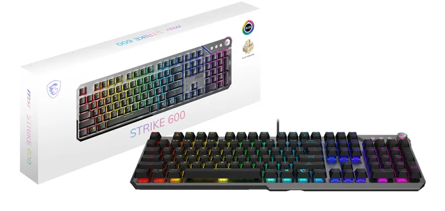 MSI STRIKE 600 SILENT UK Mekanik RGB Oyuncu Klavyesi Thumbnail 7