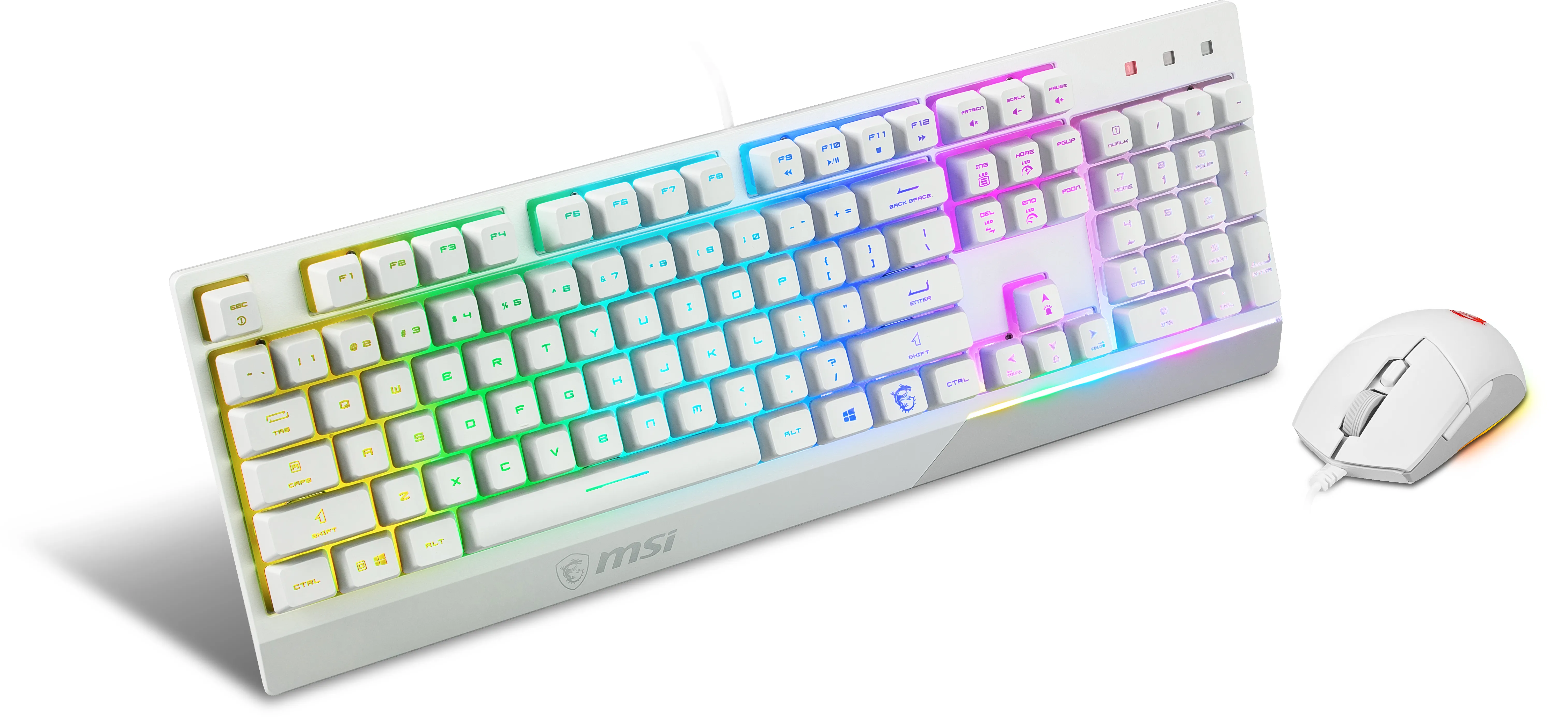 MSI VIGOR GK30 COMBO WHITE UA Mekanik RGB Klavye & Mouse Seti