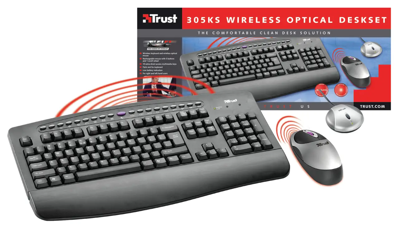 Trust Deskset 305Ks wireless optical 12738 Klavye & Mouse Seti