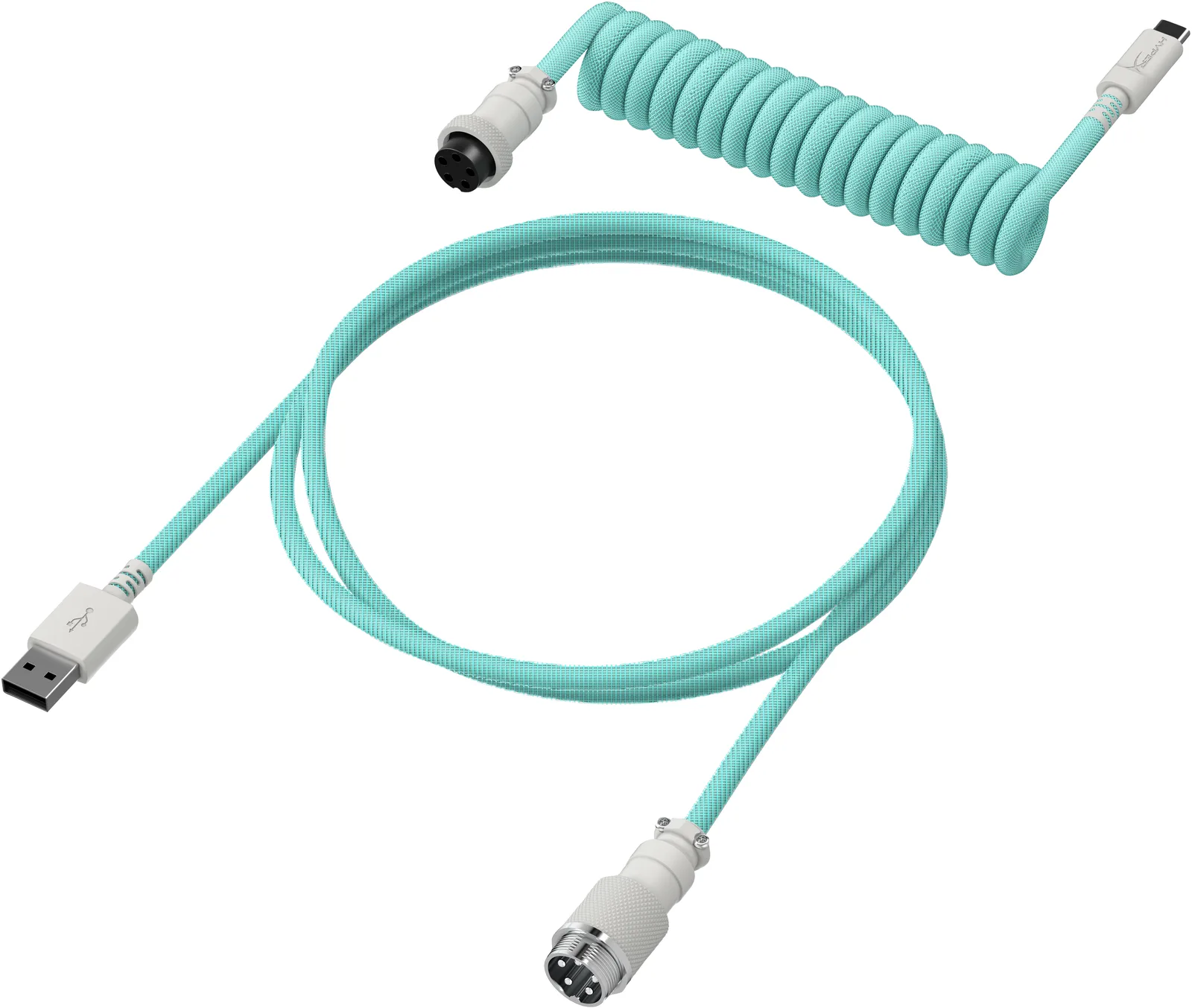 HyperX USB-C Spiral Kablo Açık Yeşil-Beyaz 6J681AA Thumbnail 2