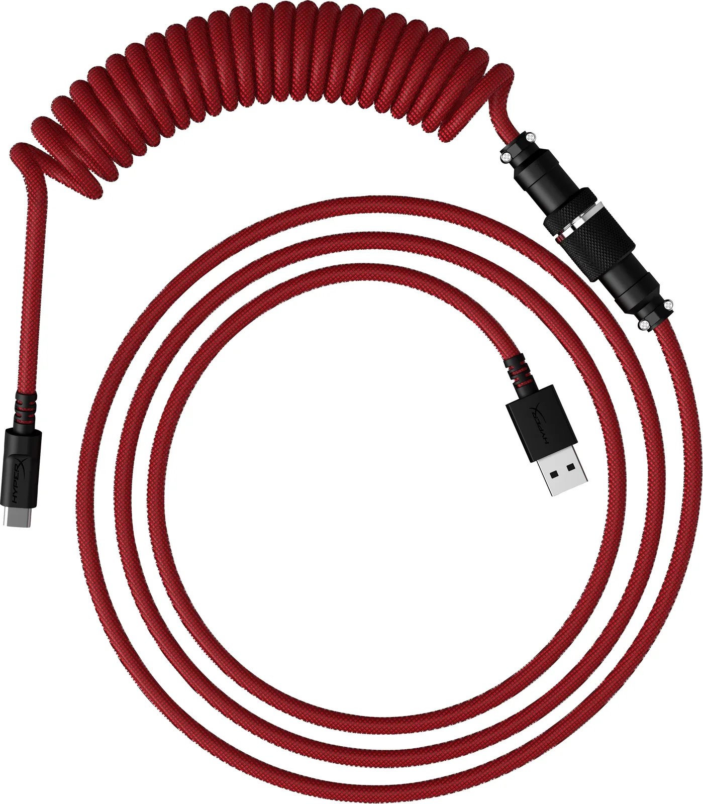 HyperX USB-C Spiral Kablo Kırmızı-Siyah 6J677AA Klavye/Fare Kabloları