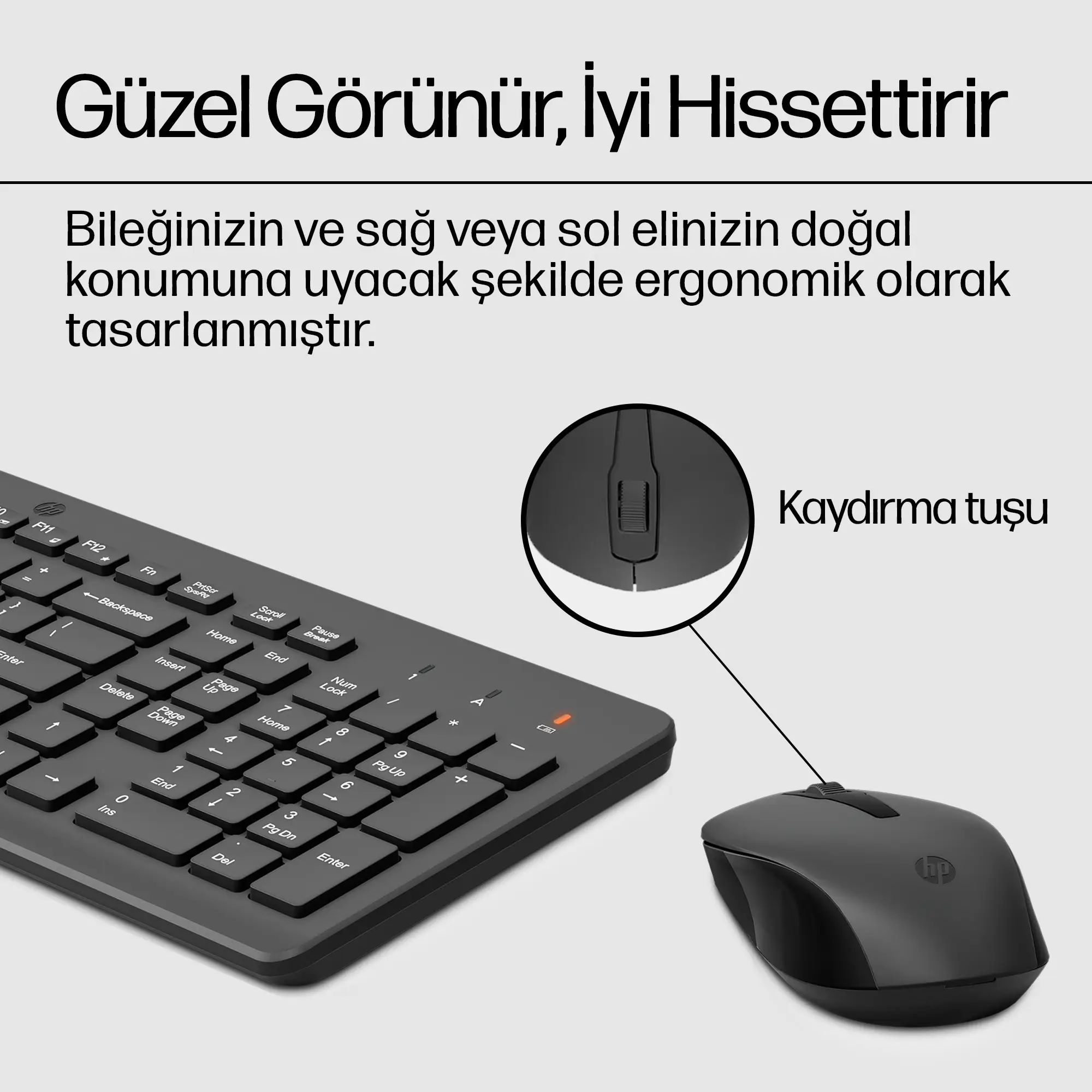 HP 330 2V9E6AA Kablosuz Klavye & Mouse Seti Thumbnail 2