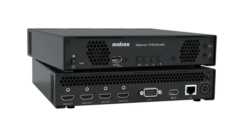 Matrox Maevex 6152 Quad 4K Decoder Appliance / MVX-D6152-4 Kodçözücüle