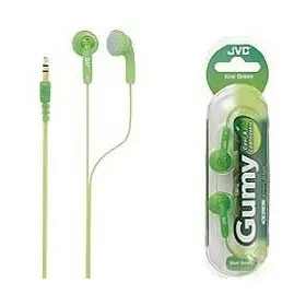 JVC Portable Gummy Earbud Headphones (Green) HAF130G Kulaklık