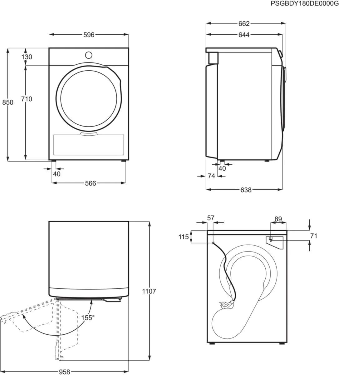 Electrolux EW6HA282G 916 900 088 8 kg Isı Pompalı Kurutma Makinesi Thumbnail 14