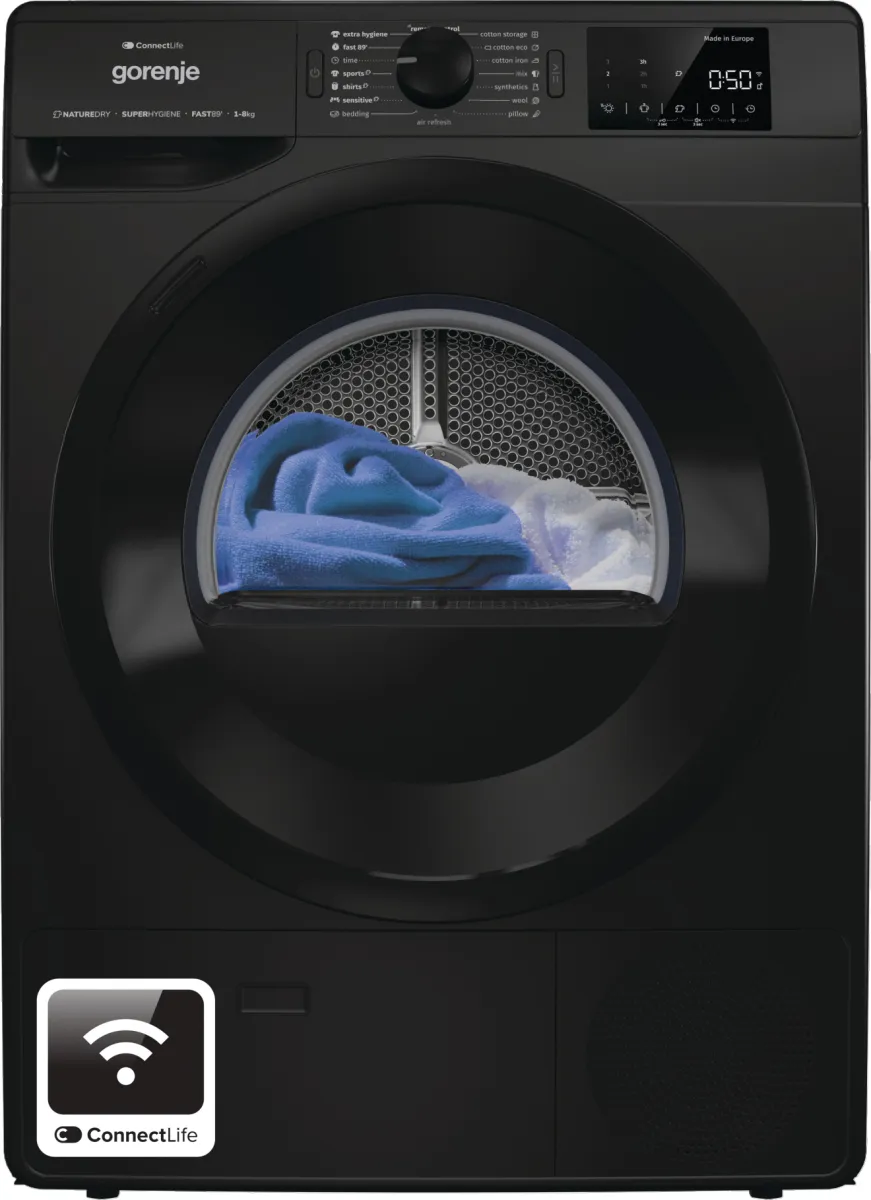 Gorenje DPNE82GNLWIFI/B 744493 8 kg Isı Pompalı Kurutma Makinesi