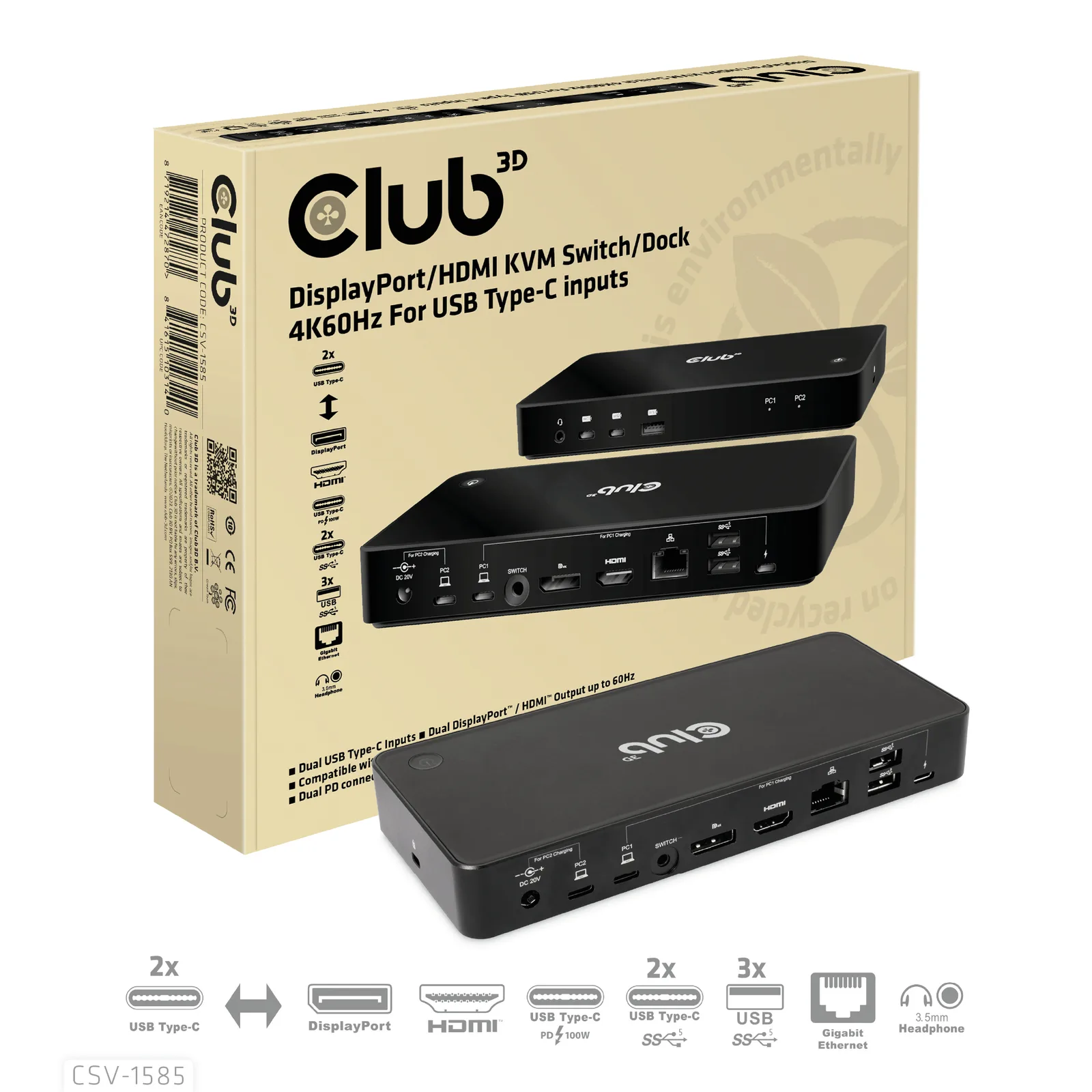 CLUB3D CSV-1585 KVM Switch Devresi
