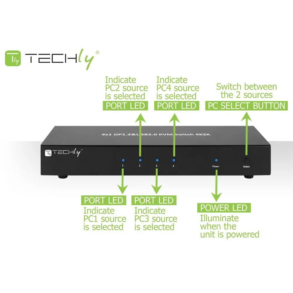 Techly IDATA DP-KVM4 Thumbnail 7