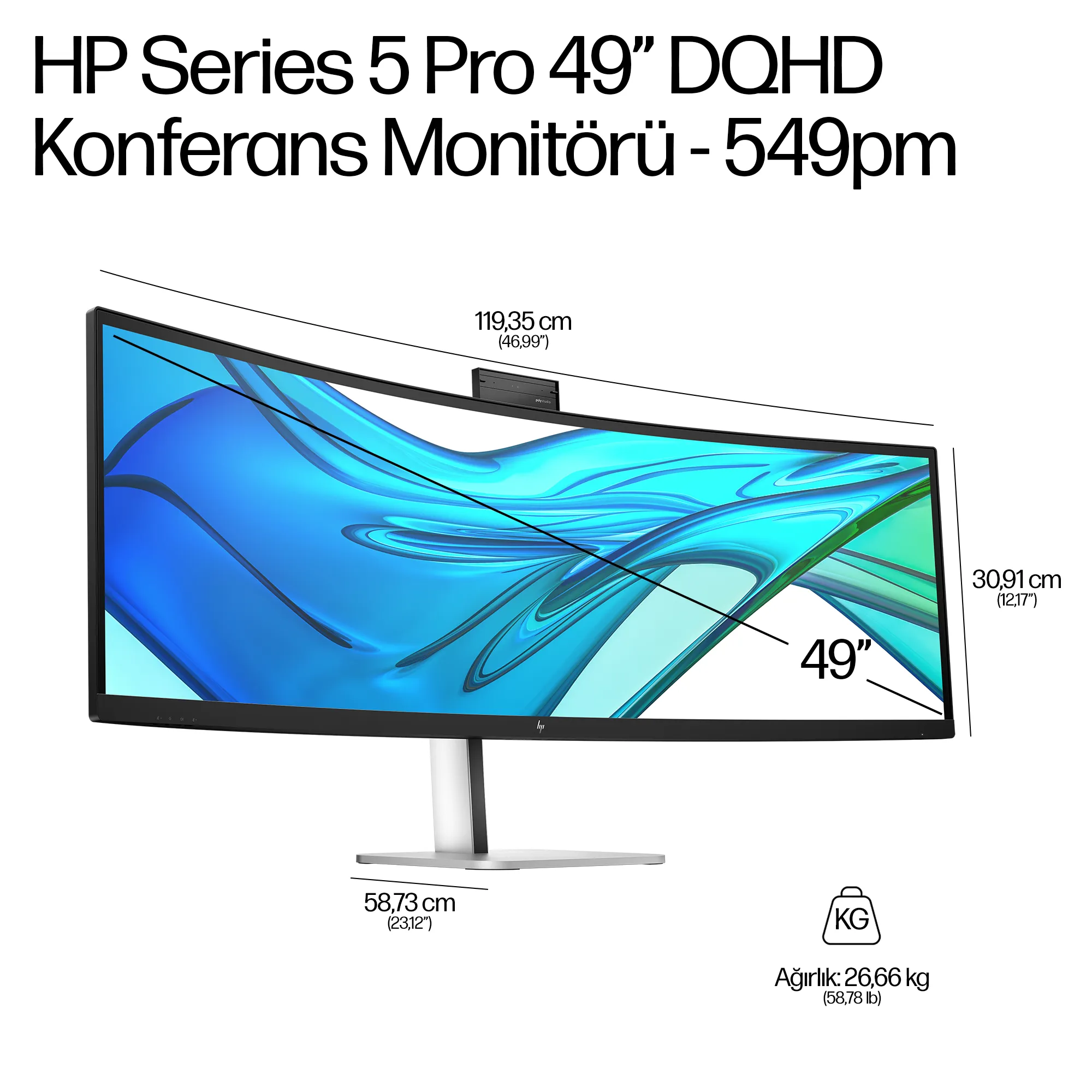 Series 5 Pro 49 inç DQHD Konferans Monitörü - 549pm B7GV8A5 Thumbnail 5