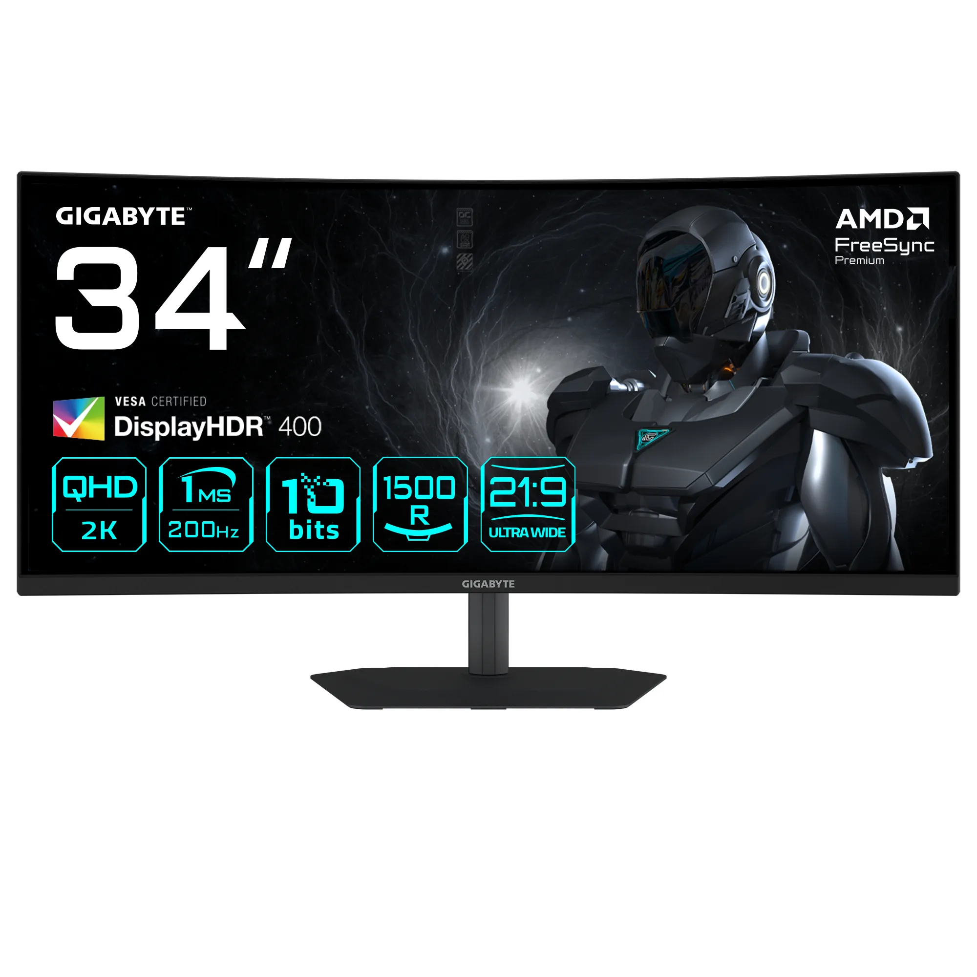 GIGABYTE G34WQC2 EU 34 inç 200Hz UWQHD VA Kavisli Oyuncu Monitörü Monitörle