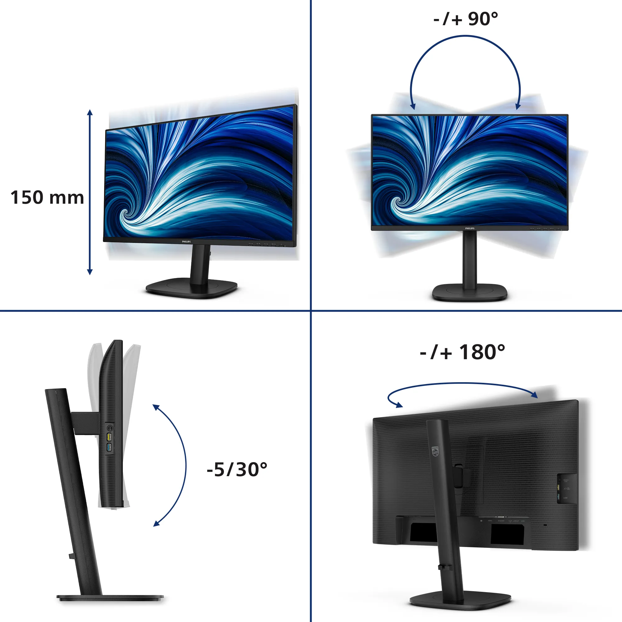 Philips 24B2N3200J/67 23.8 inç 120Hz Full HD Oyuncu Monitörü Thumbnail 8