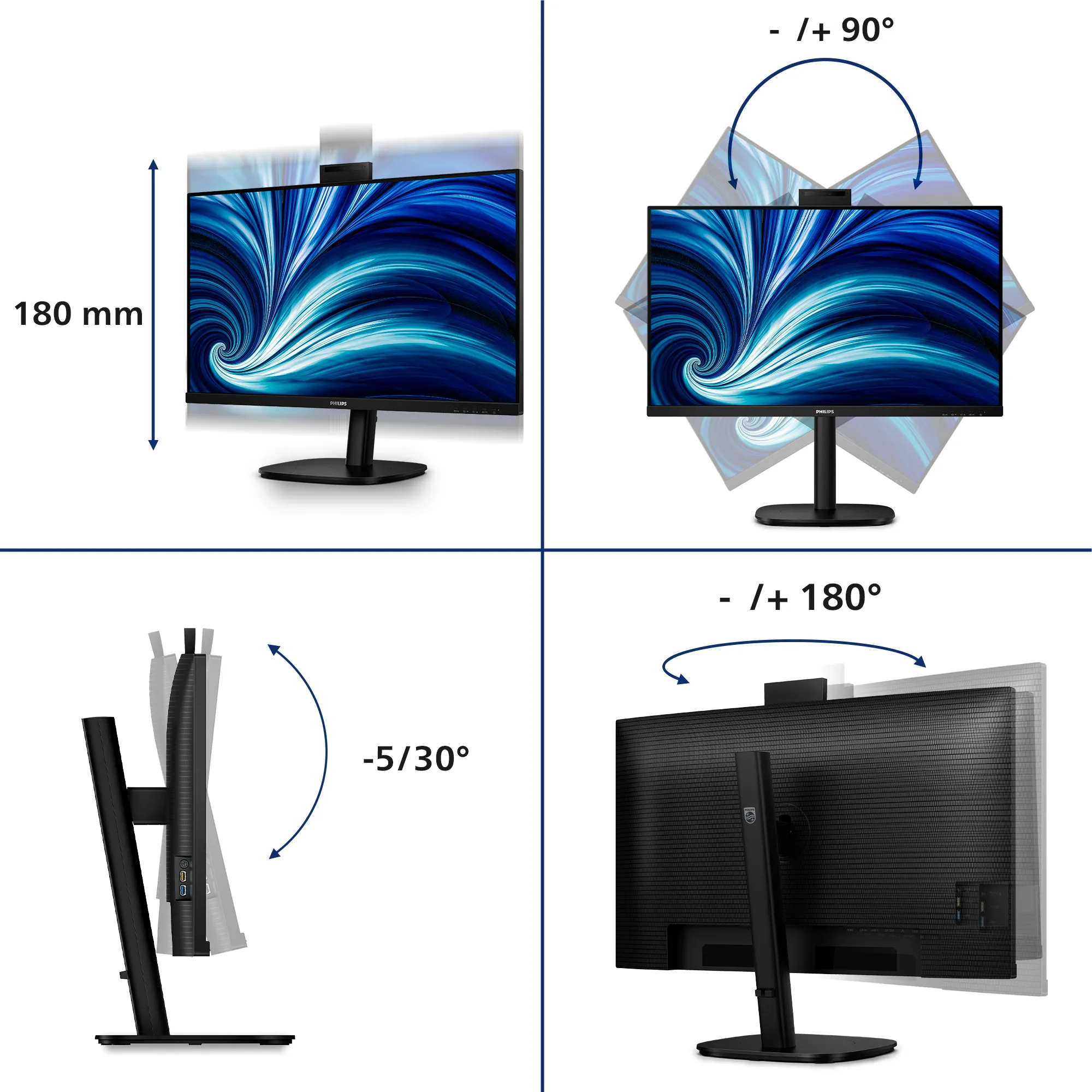 Philips 32B2U3601H/75 31.5 inç 100Hz 2K QHD Monitör Thumbnail 5