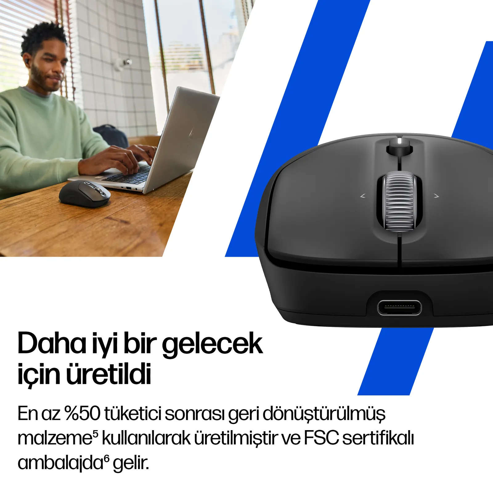 HP 700 Şarj Edilebilir AZ7B0AA 6000 DPI Bluetooth Kablosuz Mouse Thumbnail 2