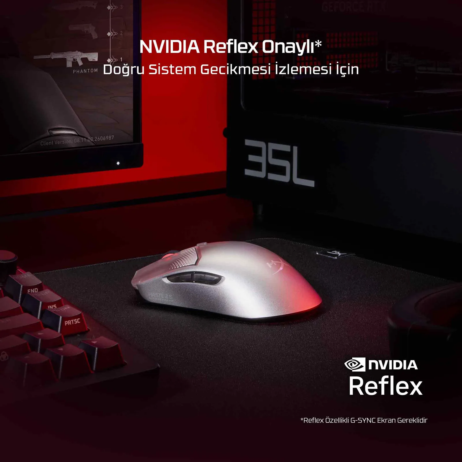HyperX Pulsefire Haste 2 S Lacivert Kablosuz Oyun Faresi 9B001AA 26000 DPI Bluetooth Oyuncu Thumbnail 4