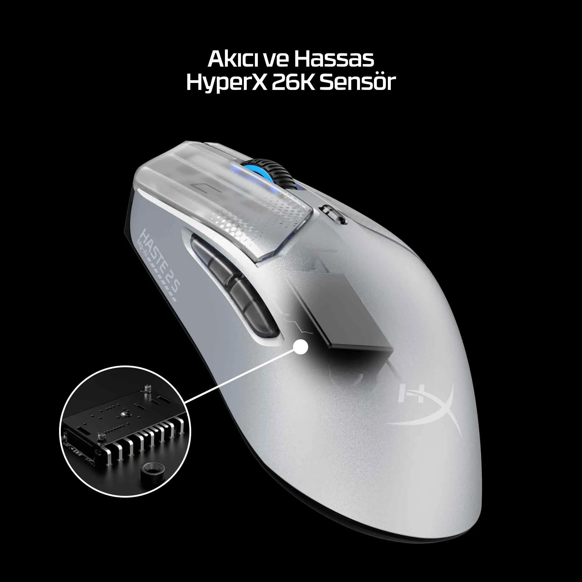 HyperX Pulsefire Haste 2 S Lacivert Kablosuz Oyun Faresi 9B001AA 26000 DPI Bluetooth Oyuncu Thumbnail 5