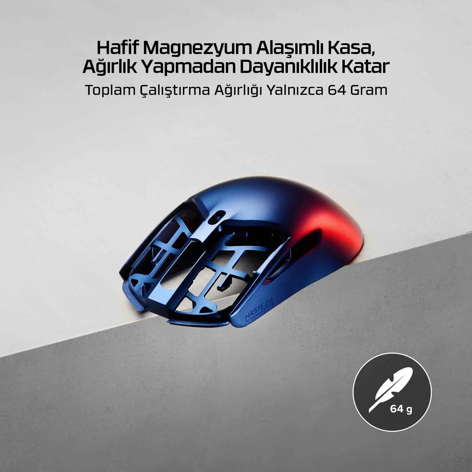 HyperX Pulsefire Haste 2 S Lacivert Kablosuz Oyun Faresi 9B001AA 26000 DPI Bluetooth Oyuncu Thumbnail 7