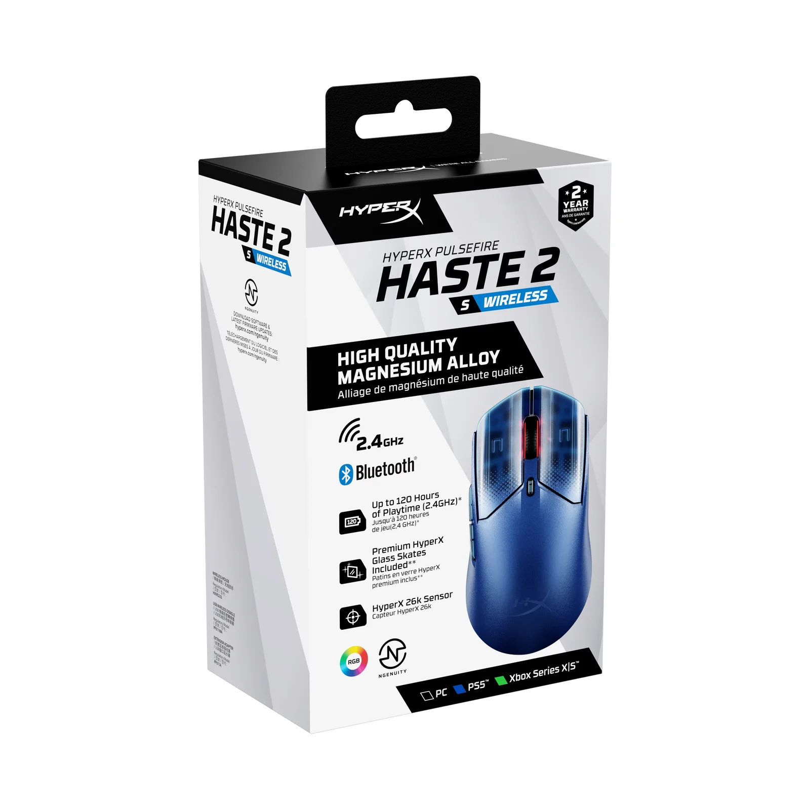 HyperX Pulsefire Haste 2 S Lacivert Kablosuz Oyun Faresi 9B001AA 26000 DPI Bluetooth Oyuncu Mouse