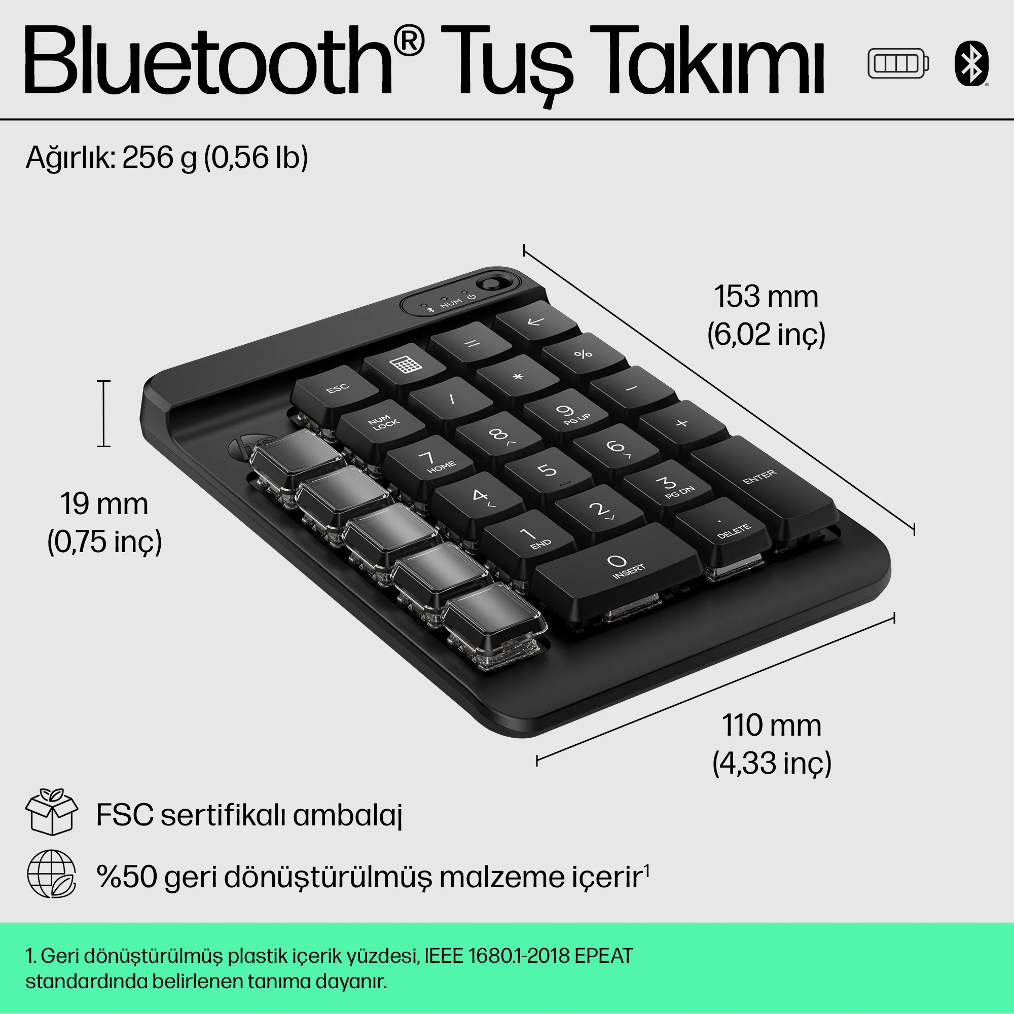 HP 435 Programmable Wireless Keypad 7N7C3AA#ABF Thumbnail 1