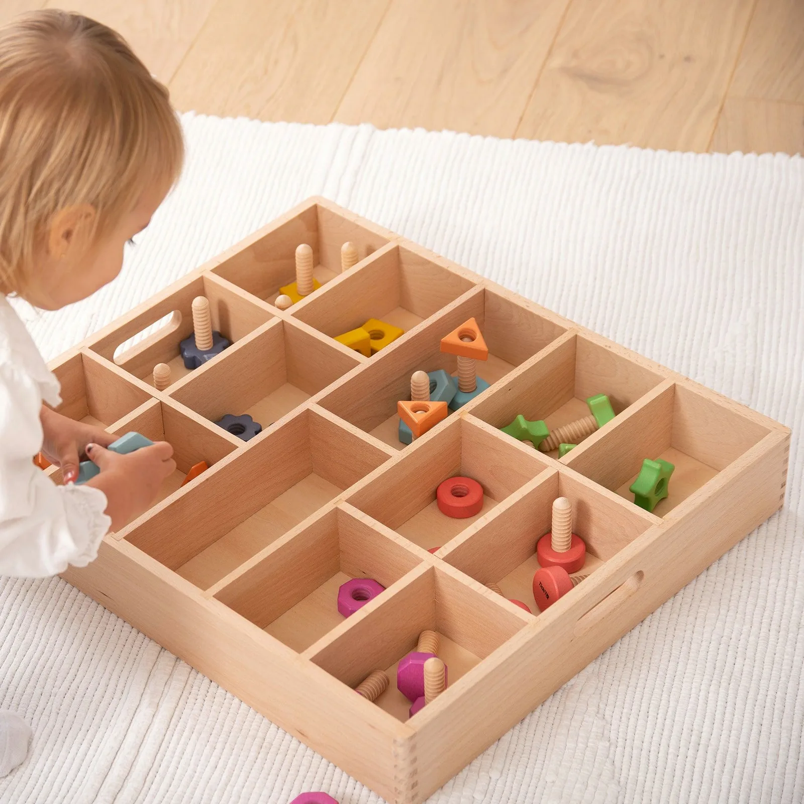 Tickit Wooden Sorting Tray - 14 Way 74053 Thumbnail 1