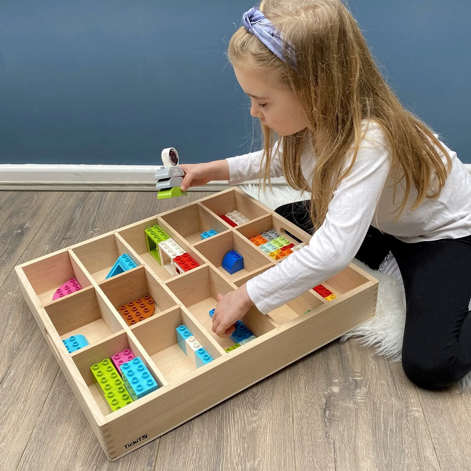 Tickit Wooden Sorting Tray - 14 Way 74053 Thumbnail 4