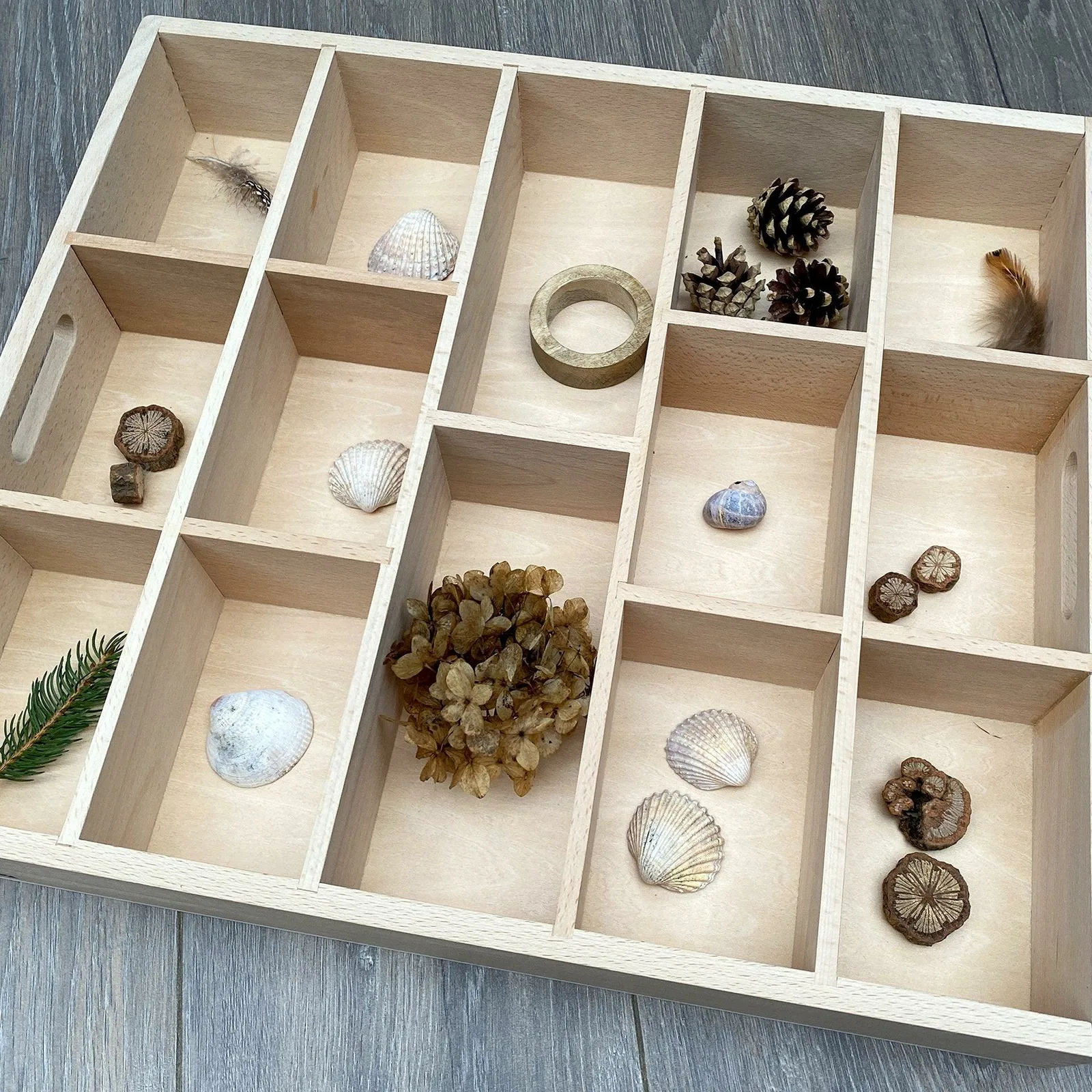 Tickit Wooden Sorting Tray - 14 Way 74053 Thumbnail 7
