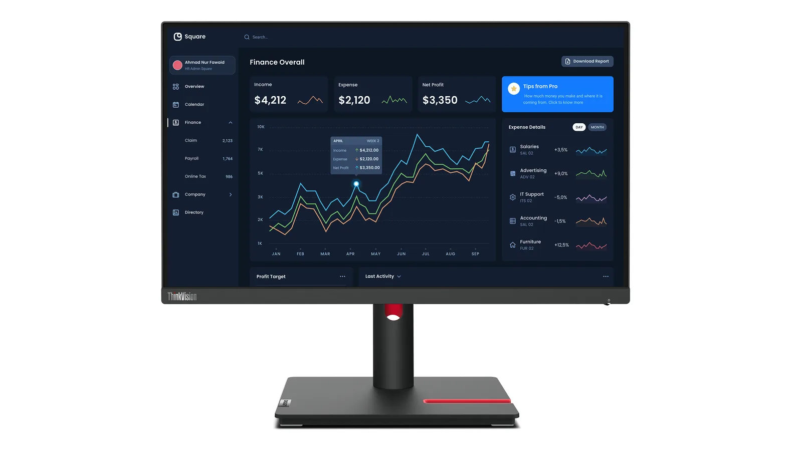 Lenovo ThinkVision T22i-30 63B0MAT6EU 21.5 inç Full HD IPS Monitör