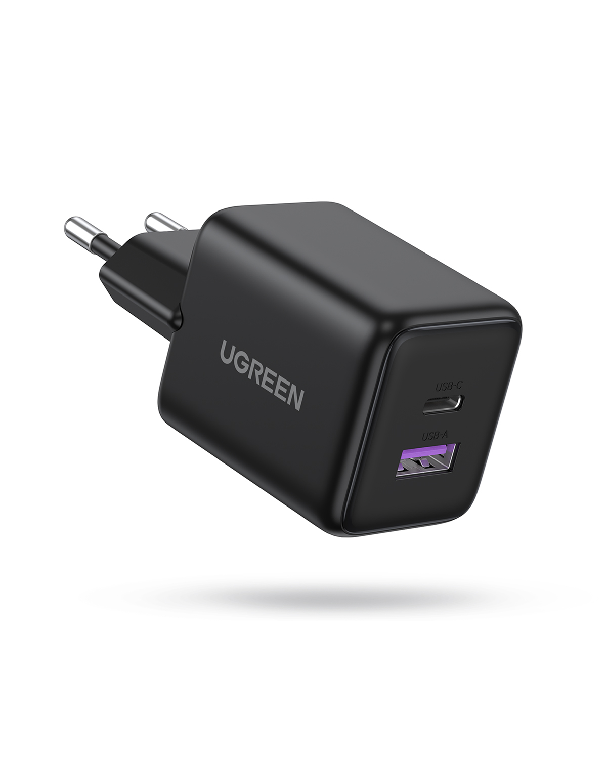 UGREEN 30W GaN Hızlı Şarj Cihazı 2 Portlu, 1xUSB-A, 1xUSB-C, Siyah, 65014 PDA/Mobil Telefon Şarj Aletleri