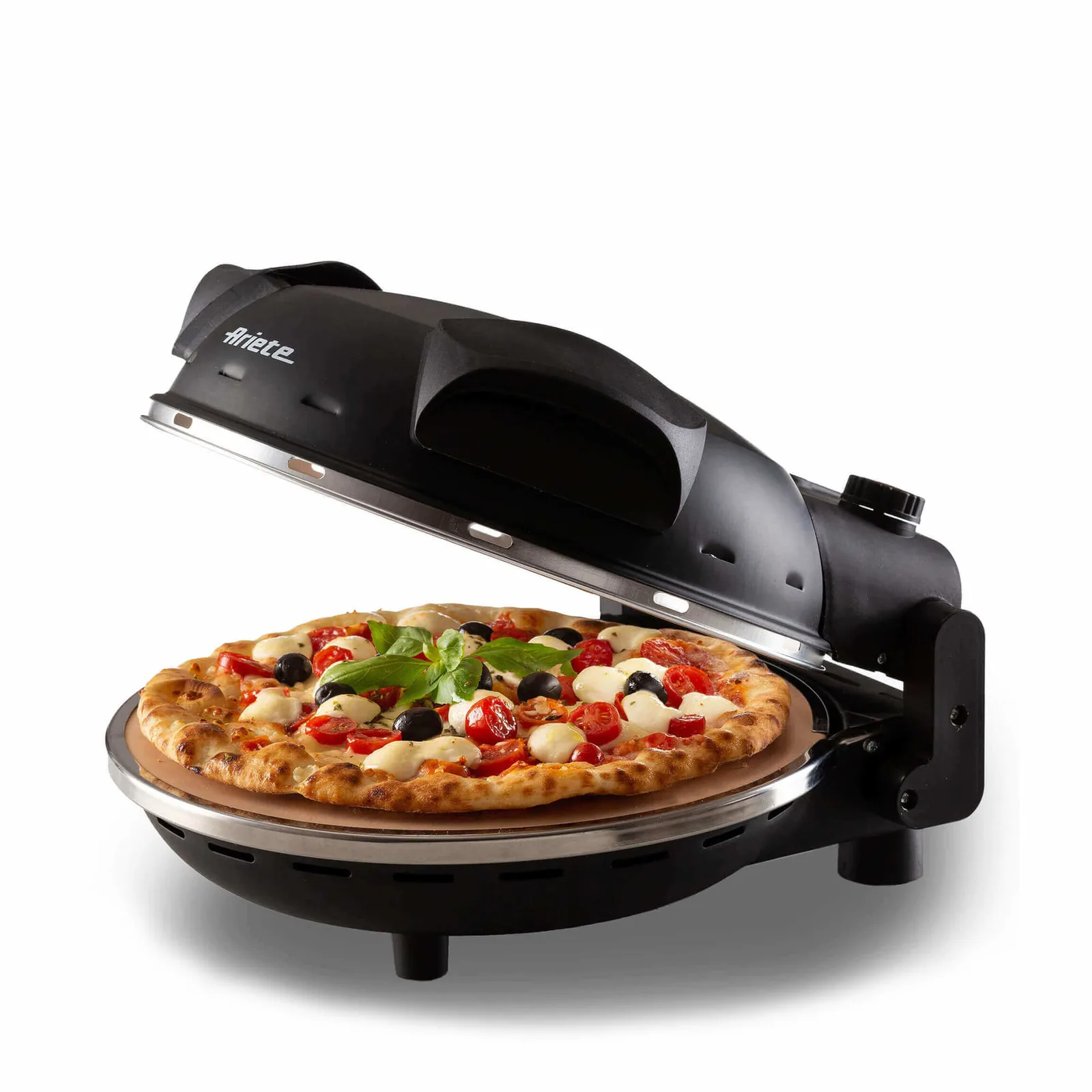 Ariete 917 Pizza Oven - Pizza in 4 minutes - Refractory stone plate with non-stick treatment - Max temperature 400 ° - 1200 Watt - Timer 30 '- Black 00C091700AR0 Pizza Yapıcılar Ve Fırınları