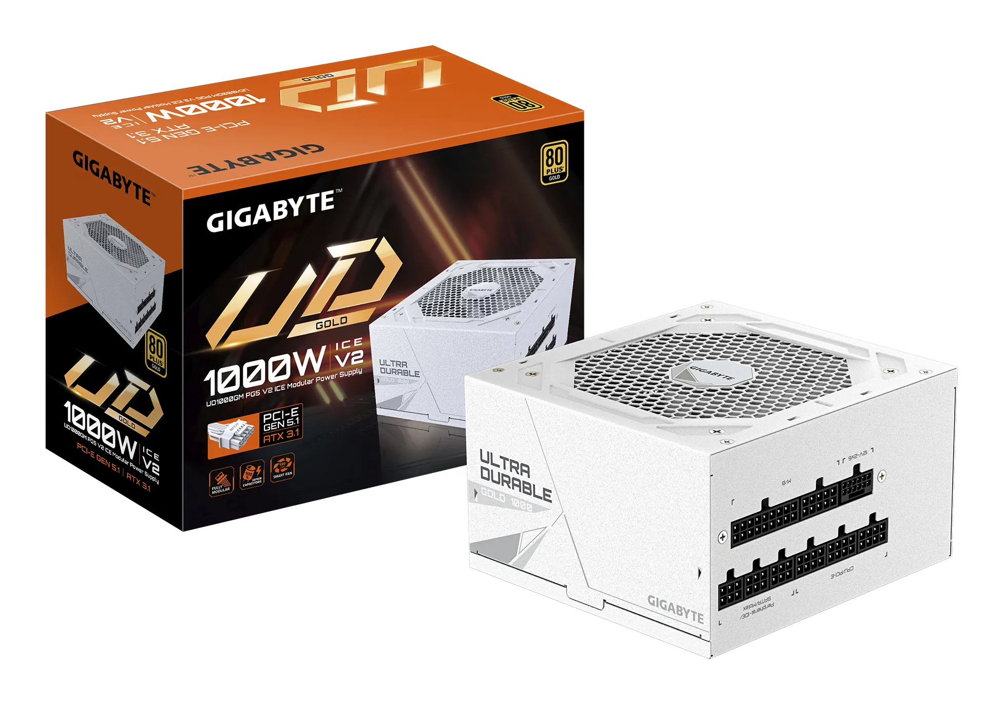 GIGABYTE UD1000GM PG5 V2 ICE GP-UD1000GM UK 1000 W 80 PLUS Gold ATX Güç Kaynağı Power Supply