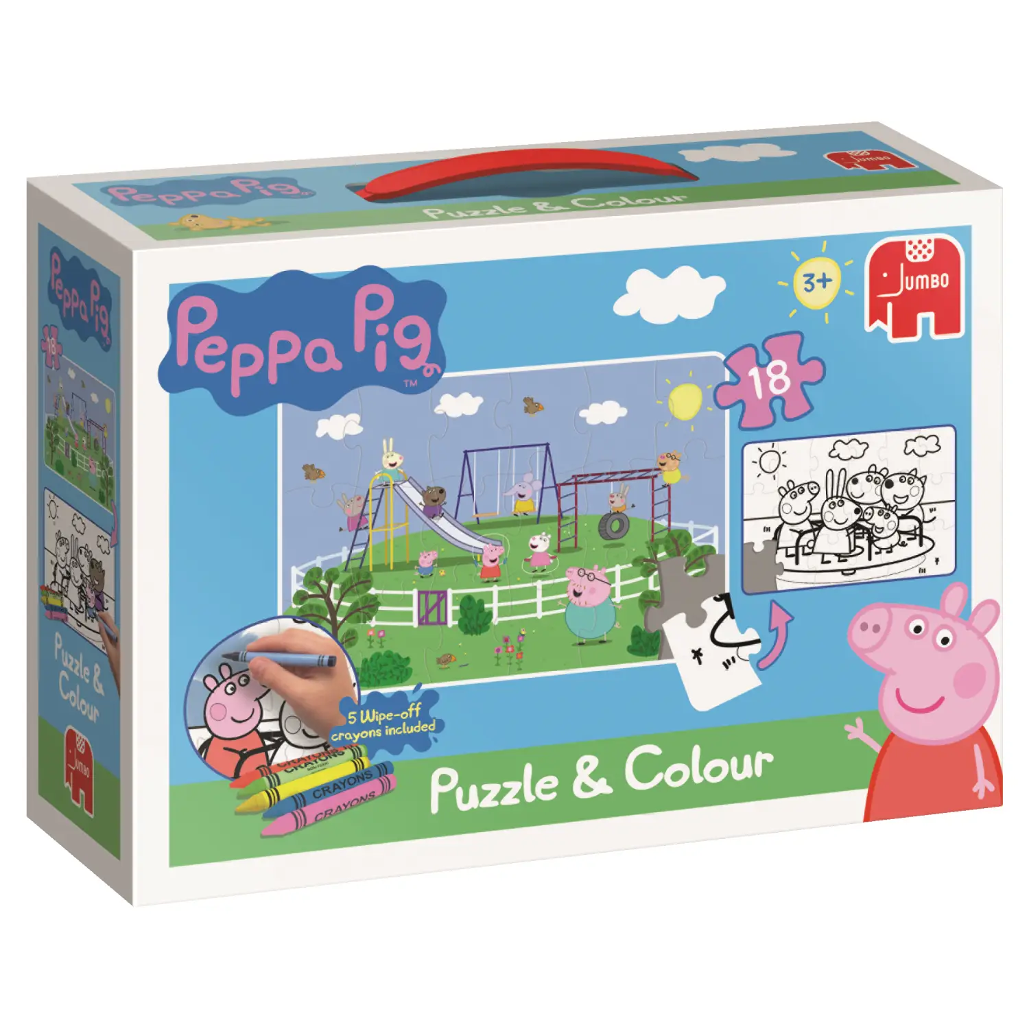 Jumbo Puzzle & Colour (Medium) 18503 18 Parça