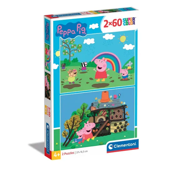 Clementoni Peppa Pig Supercolor 2 x 60 21622 60 Parça Puzzle