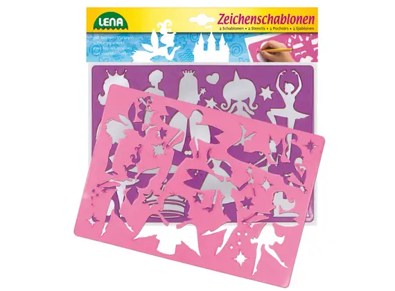 Simm Spielwaren Stencils Princess & Elves 65766 Şablonlar & Yazma Gereçleri