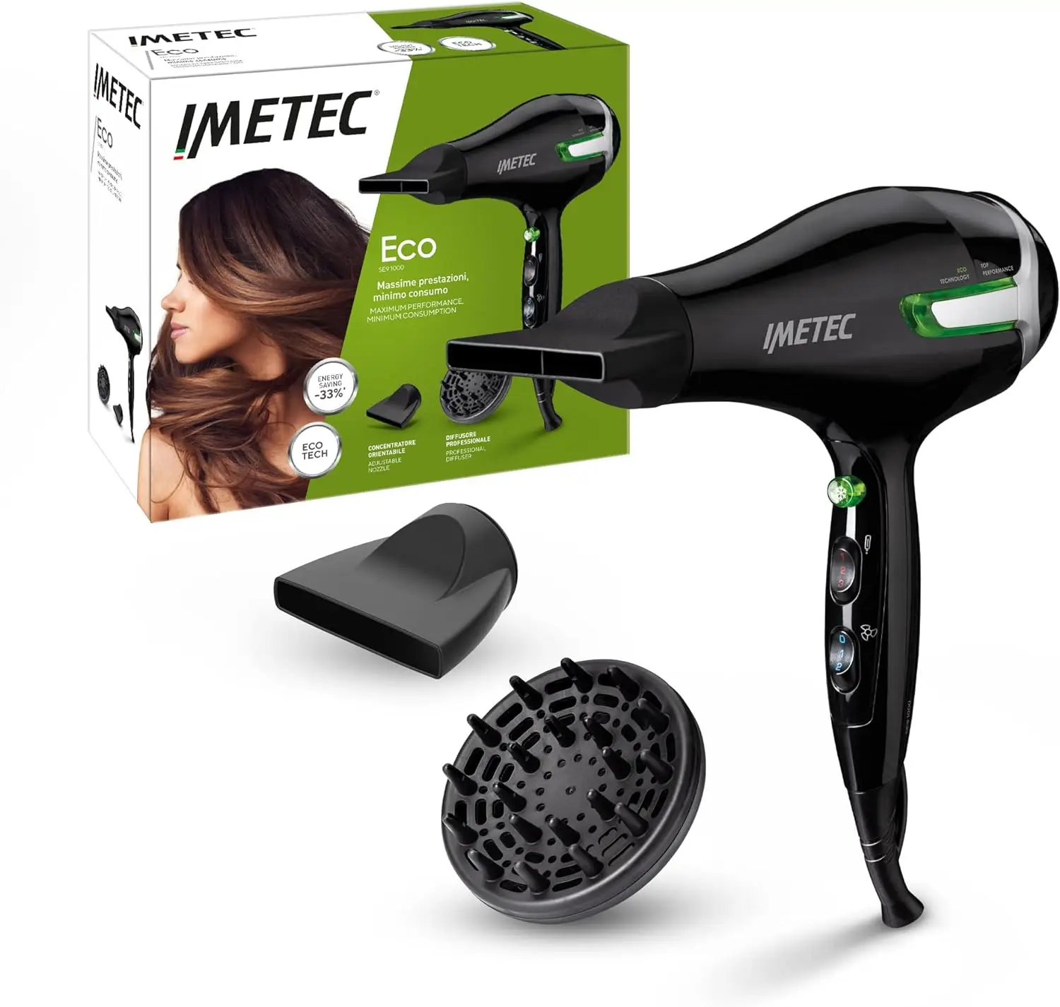 Imetec ECO SE91000 1400 W 11657 Saç Kurutucu